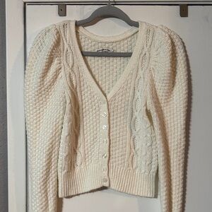Abercrombie & Fitch Cream Cable Knit Cardigan